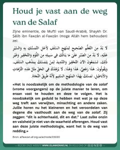 Houd je vast aan de weg v/d Salaf