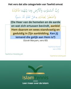Het vers dat alle categorieen van Tawhid omvat